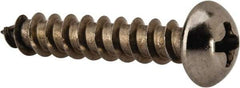 Value Collection - #10 Round Head Phillips Sheet Metal Screw - Stainless Steel, 1" Length Under Head, Grade 18-8 - Apex Tool & Supply