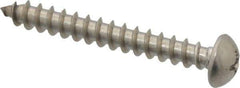 Value Collection - #10 Round Head Phillips Sheet Metal Screw - Stainless Steel, 1-1/2" Length Under Head, Grade 18-8 - Apex Tool & Supply
