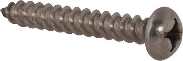 Value Collection - #12 Round Head Phillips Sheet Metal Screw - Stainless Steel, 1-1/2" Length Under Head, Grade 18-8 - Apex Tool & Supply
