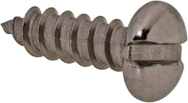 Value Collection - #4 Pan Head Slotted Sheet Metal Screw - Stainless Steel, 3/8" Length Under Head, Grade 18-8 - Apex Tool & Supply