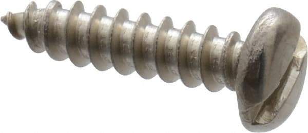 Value Collection - #4 Pan Head Slotted Sheet Metal Screw - Stainless Steel, 1/2" Length Under Head, Grade 18-8 - Apex Tool & Supply