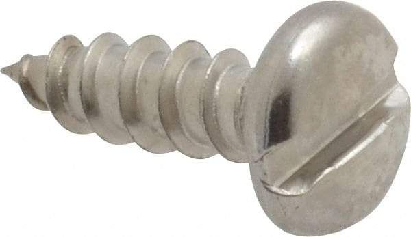 Value Collection - #8 Pan Head Slotted Sheet Metal Screw - Stainless Steel, 1/2" Length Under Head, Grade 18-8 - Apex Tool & Supply