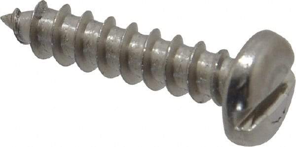 Value Collection - #8 Pan Head Slotted Sheet Metal Screw - Stainless Steel, 3/4" Length Under Head, Grade 18-8 - Apex Tool & Supply