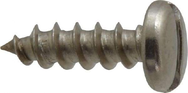 Value Collection - #10 Pan Head Slotted Sheet Metal Screw - Stainless Steel, 5/8" Length Under Head, Grade 18-8 - Apex Tool & Supply