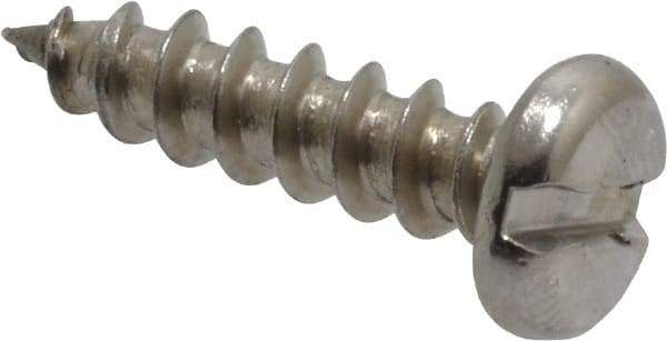 Value Collection - #10 Pan Head Slotted Sheet Metal Screw - Stainless Steel, 3/4" Length Under Head, Grade 18-8 - Apex Tool & Supply