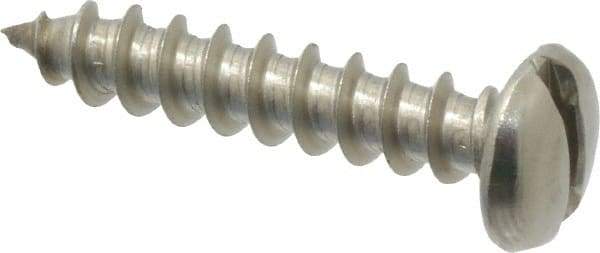 Value Collection - #10 Pan Head Slotted Sheet Metal Screw - Stainless Steel, 1" Length Under Head, Grade 18-8 - Apex Tool & Supply