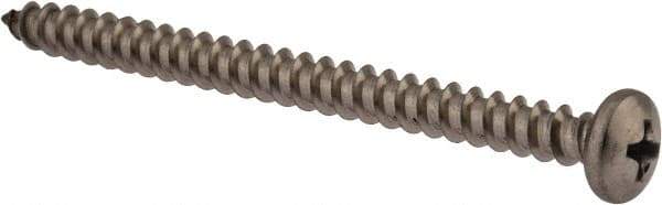 Value Collection - #10 Pan Head Phillips Sheet Metal Screw - Stainless Steel, 2-1/2" Length Under Head, Grade 18-8 - Apex Tool & Supply
