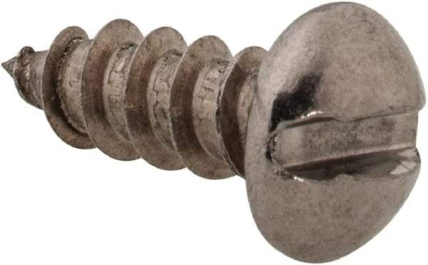 Value Collection - #6 Round Head Slotted Sheet Metal Screw - Stainless Steel, 3/8" Length Under Head, Grade 18-8 - Apex Tool & Supply