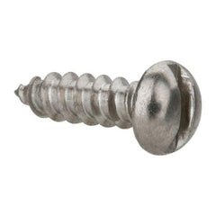 Value Collection - #6 Round Head Slotted Sheet Metal Screw - Stainless Steel, 1/2" Length Under Head, Grade 18-8 - Apex Tool & Supply