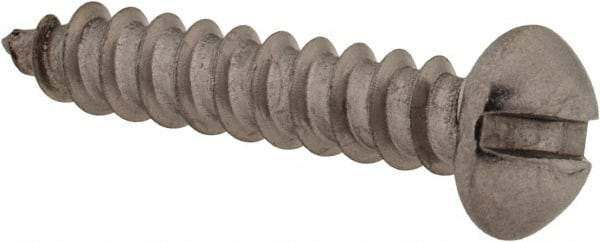 Value Collection - #6 Round Head Slotted Sheet Metal Screw - Stainless Steel, 3/4" Length Under Head, Grade 18-8 - Apex Tool & Supply