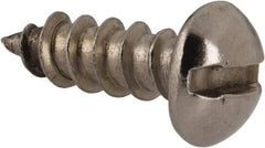 Value Collection - #8 Round Head Slotted Sheet Metal Screw - Stainless Steel, 1/2" Length Under Head, Grade 18-8 - Apex Tool & Supply