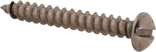 Value Collection - #8 Round Head Slotted Sheet Metal Screw - Stainless Steel, 1-1/4" Length Under Head, Grade 18-8 - Apex Tool & Supply