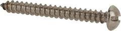 Value Collection - #8 Round Head Slotted Sheet Metal Screw - Stainless Steel, 1-1/2" Length Under Head, Grade 18-8 - Apex Tool & Supply