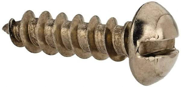 Value Collection - #10 Round Head Slotted Sheet Metal Screw - Stainless Steel, 3/4" Length Under Head, Grade 18-8 - Apex Tool & Supply