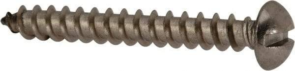 Value Collection - #10 Round Head Slotted Sheet Metal Screw - Stainless Steel, 1-1/2" Length Under Head, Grade 18-8 - Apex Tool & Supply