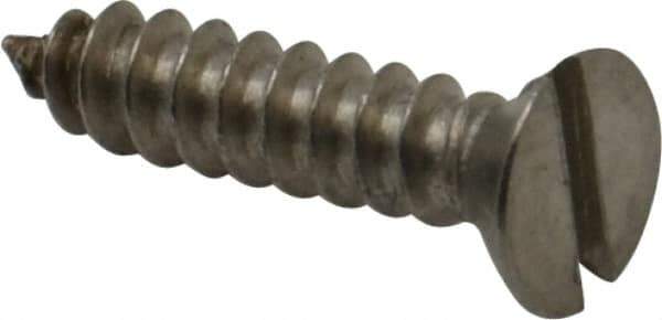 Value Collection - #2 Flat Head Slotted Sheet Metal Screw - Stainless Steel, 3/8" OAL, Grade 18-8 - Apex Tool & Supply