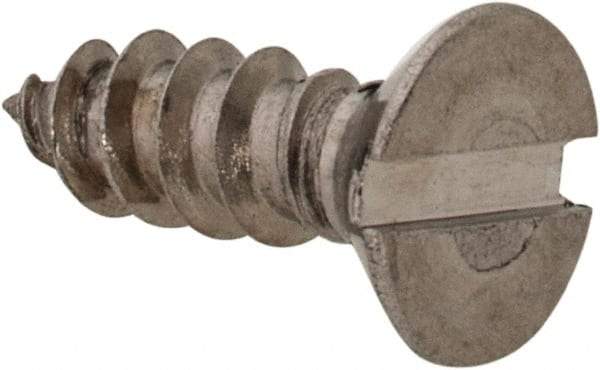 Value Collection - #4 Flat Head Slotted Sheet Metal Screw - Stainless Steel, 3/8" OAL, Grade 18-8 - Apex Tool & Supply