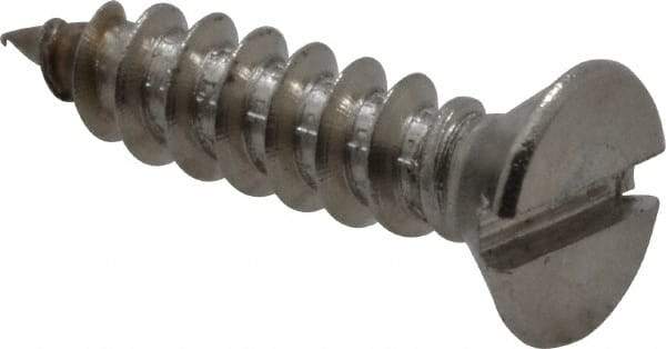 Value Collection - #4 Flat Head Slotted Sheet Metal Screw - Stainless Steel, 1/2" OAL, Grade 18-8 - Apex Tool & Supply