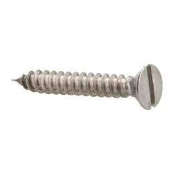 Value Collection - #4 Flat Head Slotted Sheet Metal Screw - Stainless Steel, 3/4" OAL, Grade 18-8 - Apex Tool & Supply