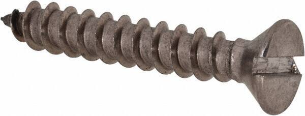 Value Collection - #8 Flat Head Slotted Sheet Metal Screw - Stainless Steel, 1" OAL, Grade 18-8 - Apex Tool & Supply