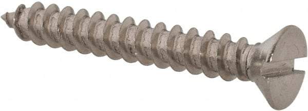 Value Collection - #8 Flat Head Slotted Sheet Metal Screw - Stainless Steel, 1-1/4" OAL, Grade 18-8 - Apex Tool & Supply