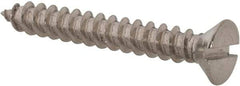 Value Collection - #8 Flat Head Slotted Sheet Metal Screw - Stainless Steel, 1-1/4" OAL, Grade 18-8 - Apex Tool & Supply