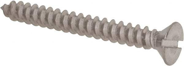 Value Collection - #8 Flat Head Slotted Sheet Metal Screw - Stainless Steel, 1-1/2" OAL, Grade 18-8 - Apex Tool & Supply