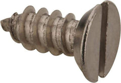 Value Collection - #10 Flat Head Slotted Sheet Metal Screw - Stainless Steel, 1/2" OAL, Grade 18-8 - Apex Tool & Supply