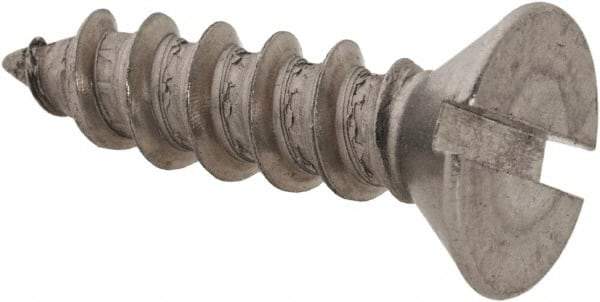 Value Collection - #10 Flat Head Slotted Sheet Metal Screw - Stainless Steel, 3/4" OAL, Grade 18-8 - Apex Tool & Supply