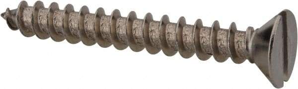 Value Collection - #10 Flat Head Slotted Sheet Metal Screw - Stainless Steel, 1-1/2" OAL, Grade 18-8 - Apex Tool & Supply