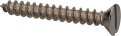 Value Collection - #10 Flat Head Slotted Sheet Metal Screw - Stainless Steel, 1-1/2" OAL, Grade 18-8 - Apex Tool & Supply