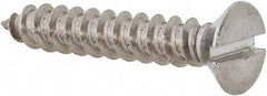 Value Collection - #14 Flat Head Slotted Sheet Metal Screw - Stainless Steel, 1-1/2" OAL, Grade 18-8 - Apex Tool & Supply