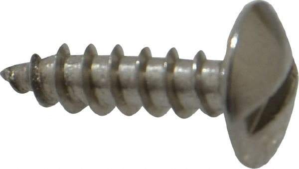 Value Collection - #8 Truss Head Slotted Sheet Metal Screw - Stainless Steel, 5/8" Length Under Head, Grade 18-8 - Apex Tool & Supply