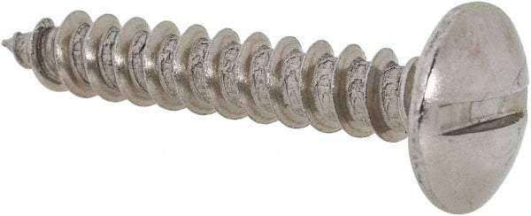 Value Collection - #8 Truss Head Slotted Sheet Metal Screw - Stainless Steel, 1" Length Under Head, Grade 18-8 - Apex Tool & Supply