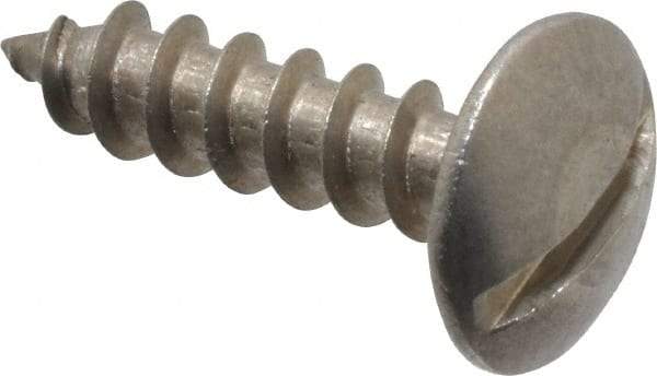 Value Collection - #10 Truss Head Slotted Sheet Metal Screw - Stainless Steel, 3/4" Length Under Head, Grade 18-8 - Apex Tool & Supply