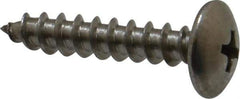 Value Collection - #10 Truss Head Slotted Sheet Metal Screw - Stainless Steel, 1" Length Under Head, Grade 18-8 - Apex Tool & Supply