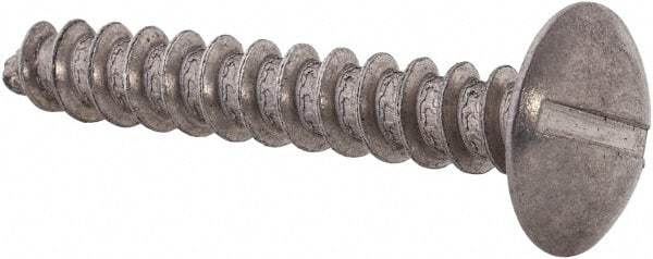 Value Collection - #10 Truss Head Slotted Sheet Metal Screw - Stainless Steel, 1-1/2" Length Under Head, Grade 18-8 - Apex Tool & Supply