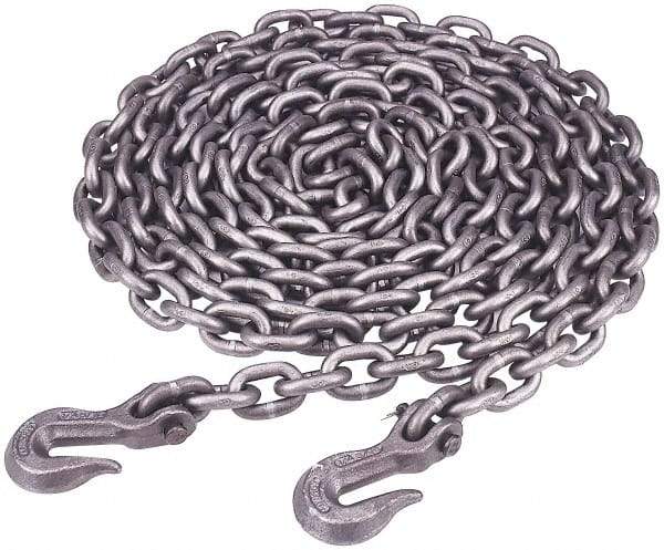 Peerless Chain - 20 Ft. Long, 4700 Lbs. Load Capacity, Carbon Steel Tie Down Chain - 7 Grade, 1.12 Inch Inside Long x 0.5 Inch Inside Wide - Apex Tool & Supply