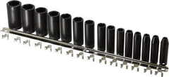 Proto - 15 Piece 3/8" Drive Deep Well Impact Socket Set - 6 Points, 1/4" to 1" Range, Inch Measurement Standard - Apex Tool & Supply