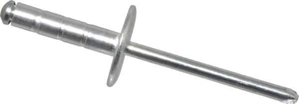 RivetKing - Size 66-69 Large Flange Dome Head Aluminum Multi Grip Blind Rivet - Steel Mandrel, 0.275" to 0.598" Grip, 0.612" Head Diam, 0.192" to 0.196" Hole Diam, 7/8" Length Under Head, 3/16" Body Diam - Apex Tool & Supply