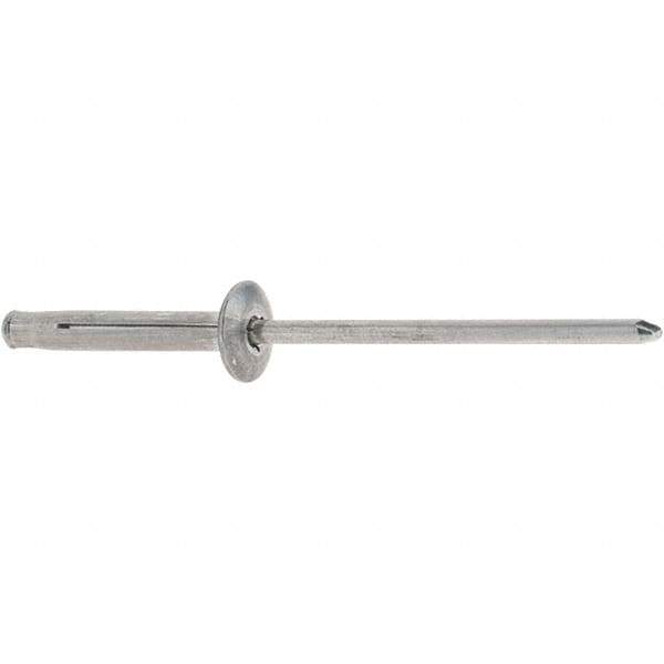 RivetKing - Dome Head Aluminum Plus Blind Rivet - Aluminum Mandrel, 1/8" to 3/8" Grip, 0.312" Head Diam, 0.129" to 0.143" Hole Diam, 0.975" Length Under Head, 1/8" Body Diam - Apex Tool & Supply