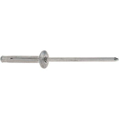 RivetKing - Dome Head Aluminum Plus Blind Rivet - Aluminum Mandrel, 1/8" to 3/8" Grip, 0.312" Head Diam, 0.129" to 0.143" Hole Diam, 0.975" Length Under Head, 1/8" Body Diam - Apex Tool & Supply