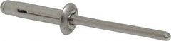 RivetKing - Dome Head Aluminum Tri Folding Blind Rivet - Aluminum Mandrel, 0.04" to 0.354" Grip, 0.386" Head Diam, 0.196" to 0.209" Hole Diam, 0.906" Length Under Head, 3/16" Body Diam - Apex Tool & Supply