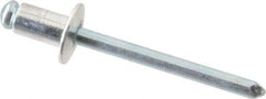 RivetKing - Size 62 Dome Head Aluminum Open End Blind Rivet - Steel Mandrel, 0.02" to 1/8" Grip, 3/8" Head Diam, 0.192" to 0.196" Hole Diam, 0.325" Length Under Head, 3/16" Body Diam - Apex Tool & Supply