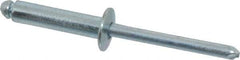 RivetKing - Size 610 Dome Head Steel Open End Blind Rivet - Steel Mandrel, 0.501" to 5/8" Grip, 3/8" Head Diam, 0.192" to 0.196" Hole Diam, 0.825" Length Under Head, 3/16" Body Diam - Apex Tool & Supply
