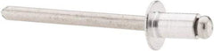 RivetKing - Size 62 Dome Head Aluminum Open End Blind Rivet - Aluminum Mandrel, 0.02" to 1/8" Grip, 3/8" Head Diam, 0.192" to 0.198" Hole Diam, 0.325" Length Under Head, 3/16" Body Diam - Apex Tool & Supply