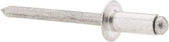 RivetKing - Size 64 Dome Head Aluminum Open End Blind Rivet - Aluminum Mandrel, 0.188" to 1/4" Grip, 3/8" Head Diam, 0.192" to 0.198" Hole Diam, 0.45" Length Under Head, 3/16" Body Diam - Apex Tool & Supply