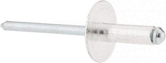 RivetKing - Size 66 Large Flange Dome Head Aluminum Open End Blind Rivet - Steel Mandrel, 0.251" to 3/8" Grip, 5/8" Head Diam, 0.192" to 0.196" Hole Diam, 0.575" Length Under Head, 3/16" Body Diam - Apex Tool & Supply
