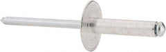 RivetKing - Size 610 Large Flange Dome Head Aluminum Open End Blind Rivet - Steel Mandrel, 0.501" to 5/8" Grip, 5/8" Head Diam, 0.192" to 0.196" Hole Diam, 0.825" Length Under Head, 3/16" Body Diam - Apex Tool & Supply