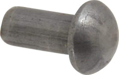 RivetKing - 1/8" Body Diam, Round Steel Solid Rivet - 1/4" Length Under Head - Apex Tool & Supply